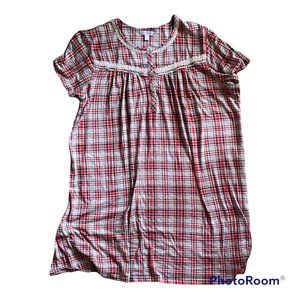 Secret Treasures Plush Stretchy Nightgown, Red Plaid, 4X